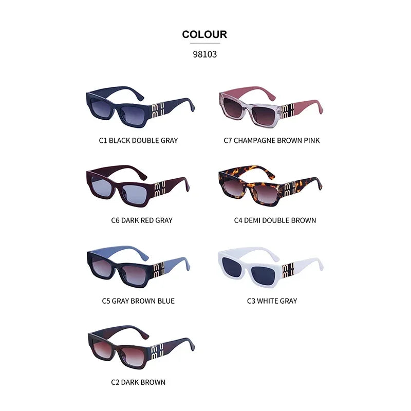 Fashion Rectangle Sunglasses 2024 Women Men Trendy