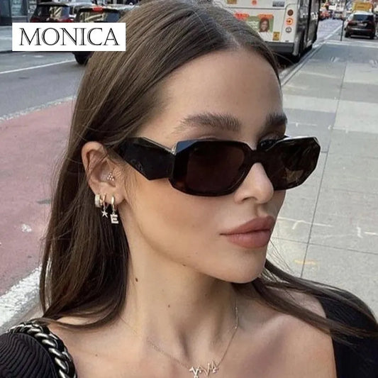 Small Polygon Rectangle Frame Women's Sunglasses 2024 Fashion Brand Designer Sun Glasses Men Classic Black Glasses Shades UV400